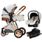 3-in-1 Baby Stroller - Lightweight Newborn Carriage & Travel System