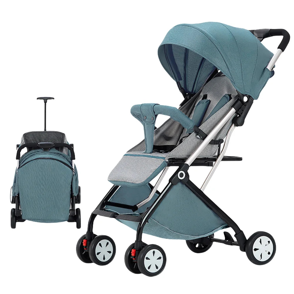 Ultra-Light Baby Travel Stroller – Compact Airplane-Approved Design with Recline & 5-Point Harness