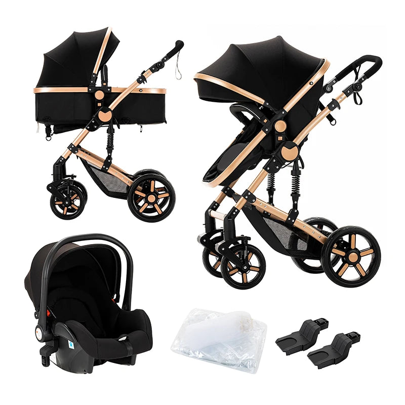 Lightweight Foldable Baby Stroller — 3-in-1 Travel System (LATCH)