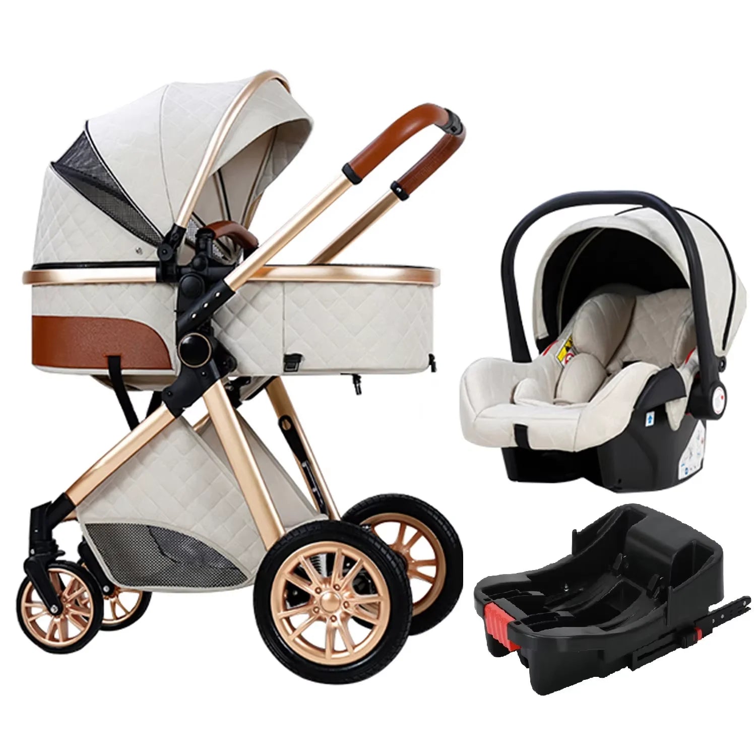 3-in-1 Baby Stroller - Lightweight Newborn Carriage & Travel System