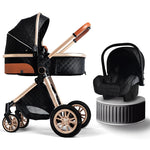 Luxury 3-in-1 Baby Travel System – High-Landscape Stroller, Bassinet & Carrier